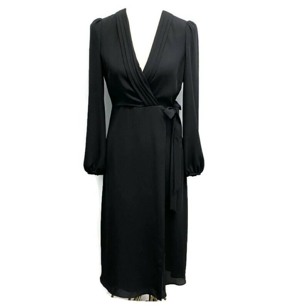 Diane Von Furstenberg Black Faux Wrap Dress